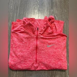 Nike Heathered Red Quarter-Zip Top